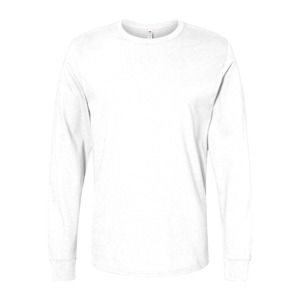 Fruit of the Loom SC201 - T-Shirt Homme Manches Longues Coton Blanc
