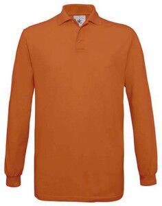 B&C CGSAFML - Polo Manches Longues Homme 100% Coton Pumpkin Orange