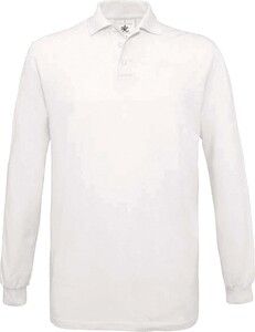 B&C CGSAFML - Polo Manches Longues Homme 100% Coton Blanc