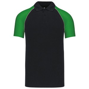 Kariban K226 - POLO BASE BALL MANCHES COURTES Black/Green