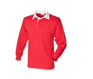 Front Row FR100 - Polo Rugby Homme 100% Coton Rouge