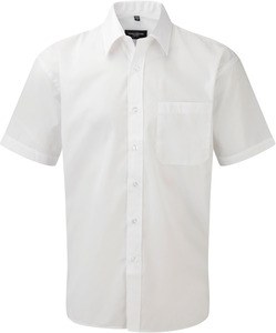 Russell Collection RU935M - Chemise En Popeline Homme Manches Courtes Blanc