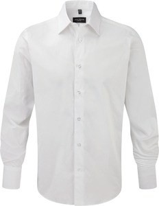 Russell Collection RU946M - Fitted Shirt - Chemise Ajustée Manches Longues Blanc