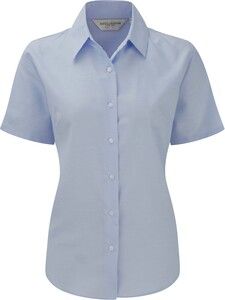 Russell Collection RU933F - Chemise Oxford Femme Manches Courtes Oxford Blue