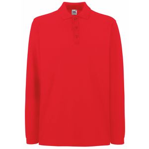 Fruit of the Loom SS258 - Polo à manches longues Premium Rouge