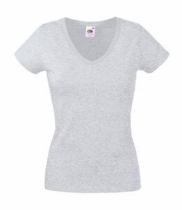 Fruit of the Loom SS047 - T-shirt Col V pour femme Heather Grey