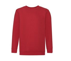 Fruit of the Loom SS201 - Sweat-shirt manches montées Classic 80/20 Enfant Rouge