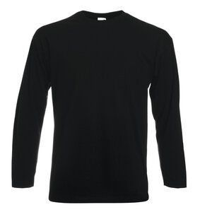 Fruit of the Loom SS032 - T-Shirt Manches Longues Homme Valueweight Noir