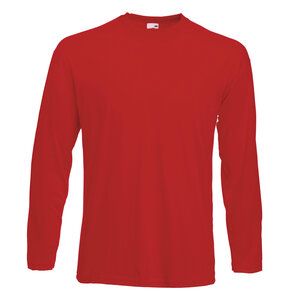 Fruit of the Loom SS032 - T-Shirt Manches Longues Homme Valueweight Rouge