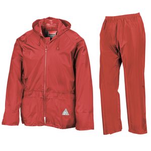 Result RE95A - Ensemble veste/pantalon imperméable épais. Rouge