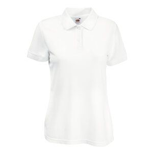 Fruit of the Loom 63-212-0 - Ladies Polo Blended Fabric Blanc