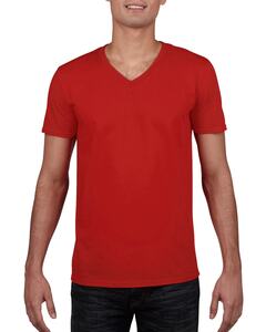 Gildan 64V00 - T-Shirt Homme Col V 100% Coton Rouge