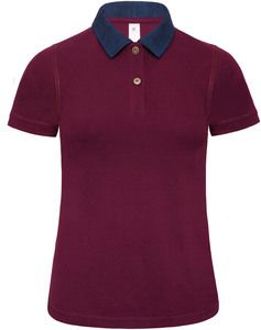 B&C DNM CGPWD31 - Polo Femme DNM Forward Denim / Burgundy