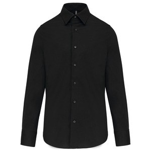 Kariban K529 - CHEMISE COTON/ÉLASTHANNE MANCHES LONGUES Noir