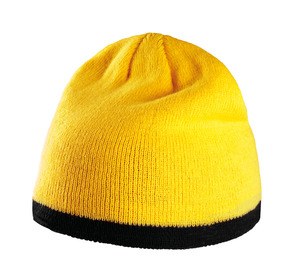 K-up KP515 - BONNET AVEC BANDE BICOLORE CONTRASTÉE Yellow / Black