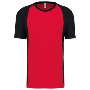 ProAct PA467 - T-SHIRT BICOLORE SPORT MANCHES COURTES UNISEXE Red / Black