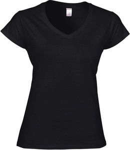 Gildan GI64V00L - T-Shirt Femme Col V Black/Black