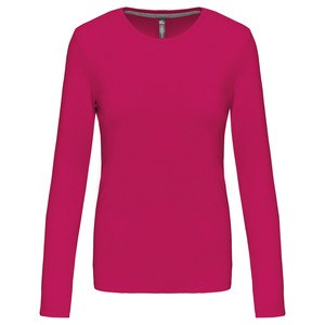 Kariban K383 - T-SHIRT COL ROND MANCHES LONGUES FEMME Fuchsia