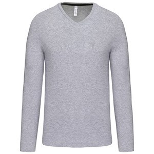 Kariban K358 - T-SHIRT COL V MANCHES LONGUES Oxford Grey