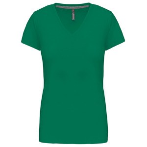 Kariban K381 - T-SHIRT COL V MANCHES COURTES FEMME Kelly Green