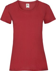 Fruit of the Loom SC61372 - T-Shirt Femme Coton Rouge