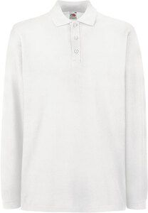 Fruit of the Loom SC63310 - Polo Piqué Manches Longues Blanc