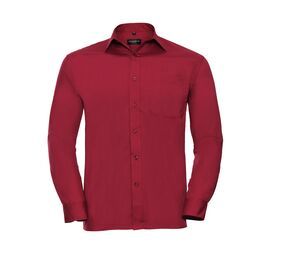 Russell Collection RU934M - Chemise Popeline Homme Manches Longues Classic Red