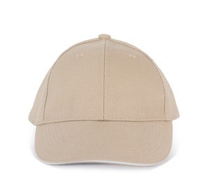 K-up KP042 - ORLANDO KIDS - CASQUETTE ENFANT 6 PANNEAUX Beige / White