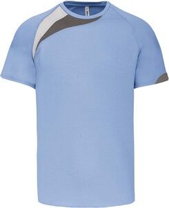 ProAct PA436 - T-SHIRT SPORT MANCHES COURTES UNISEXE Sky Blue / White / Storm Grey