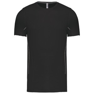 ProAct PA465 - T-SHIRT BI-MATIÈRE SPORT MANCHES COURTES Black / Silver