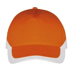 SOL'S 00595 - Booster Casquette Bicolore 5 Panneaux Orange / Blanc