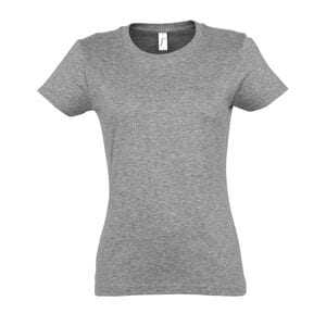 SOL'S 11502 - Imperial WOMEN Tee Shirt Femme Col Rond Gris Chiné