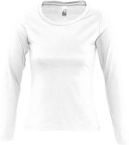 SOL'S 11425 - MAJESTIC Tee Shirt Femme Col Rond Manches Longues Blanc