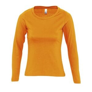 SOL'S 11425 - MAJESTIC Tee Shirt Femme Col Rond Manches Longues Orange