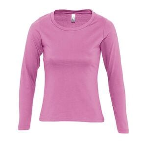 SOL'S 11425 - MAJESTIC Tee Shirt Femme Col Rond Manches Longues Rose orchidée