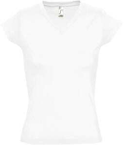 SOL'S 11388 - MOON Tee Shirt Femme Col “V” Blanc