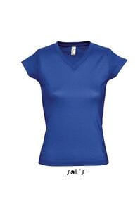 SOL'S 11388 - MOON Tee Shirt Femme Col “V” Bleu Royal