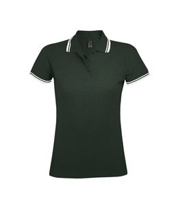 SOL'S 00578 - PASADENA WOMEN Polo Femme Vert forêt / Blanc