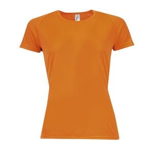 SOL'S 01159 - SPORTY WOMEN Tee Shirt Femme Manches Raglan Orange fluo