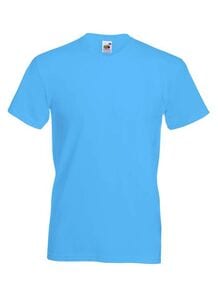 Fruit of the Loom SS034 - T-Shirt Homme Col V Azure Blue