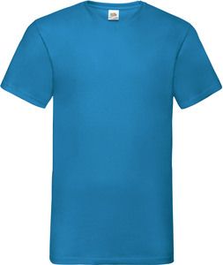 Fruit of the Loom SC22V - T-Shirt Homme Col V Coton Azur Blue