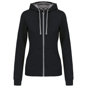 Kariban K467 - Sweat-shirt zippé capuche contrastée femme