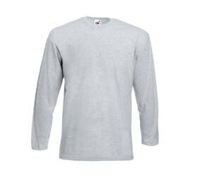 Fruit of the Loom SC233 - T-Shirt Homme Manches Longues 100% coton Heather Grey
