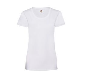 Fruit of the Loom SC600 - T-Shirt Femme Coton Lady-Fit Blanc