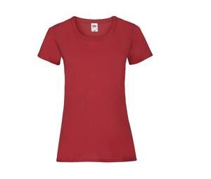 Fruit of the Loom SC600 - T-Shirt Femme Coton Lady-Fit Rouge