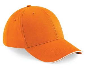 Beechfield BF020 - Casquette de Sport 6 Panneaux Orange/White