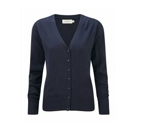 Russell Collection JZ715 - Cardigan Femme Col V Coton French Navy