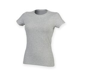 Skinnifit SK121 - Tee-Shirt Femme Stretch Coton Heather Grey