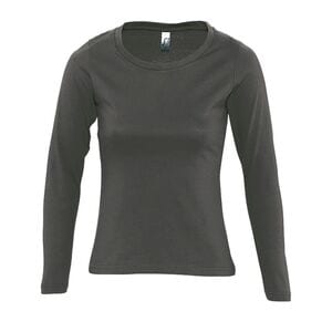 SOL'S 11425 - MAJESTIC Tee Shirt Femme Col Rond Manches Longues Dark Grey
