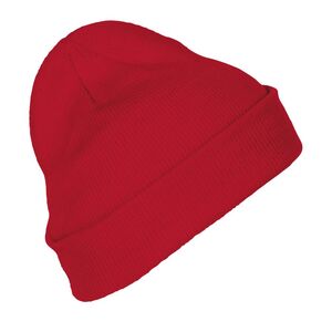 SOL'S 01664 - PITTSBURGH Bonnet Unicolore Avec Revers Rouge